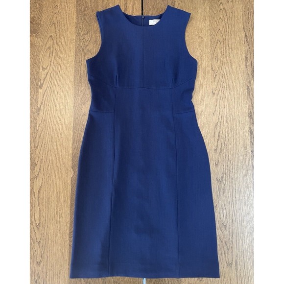 MM. LAFLEUR The Shirley Sheath Dress Women’s Size 8 Navy Sleeveless Back Slit - Picture 1 of 10